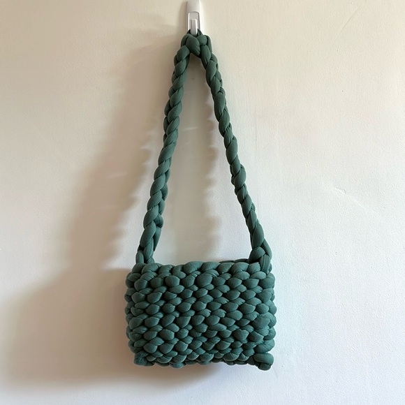 Handmade Chunky Knit Shoulder Bag Unique Hippie Boho Artsy - Picture 4 of 9